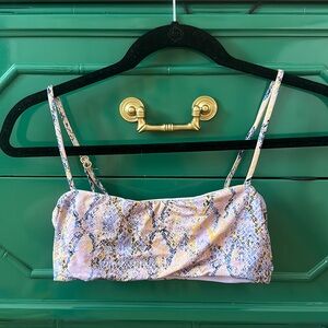 L Space purple snake print swimsuit top size S